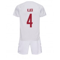Danmark Simon Kjaer #4 Bortatröja Barn VM 2022 Kortärmad (+ Korta byxor)